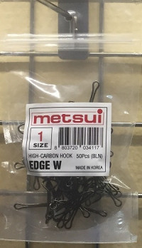 Двойные крючки metsui EDGE W цвет bln, размер № 1, в уп. 50 шт.