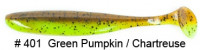Силиконовые приманки Keitech Easy Shiner 4" #401 Green Pumpkin / Chartreuse